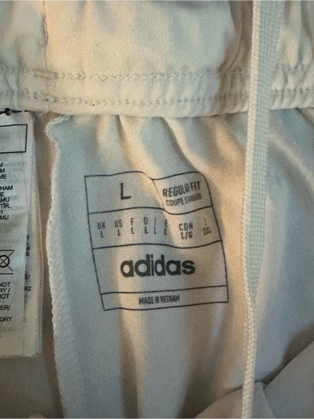adidas White Men’s Athletic Shorts with Black Stripes
